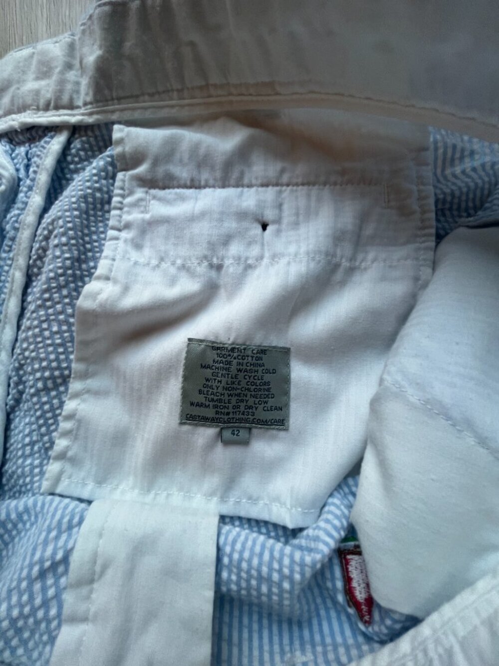 Castaway Nantucket Island Men's Blue Seersucker Beach Coastal Shorts Size 42 - Picture 4 of 9